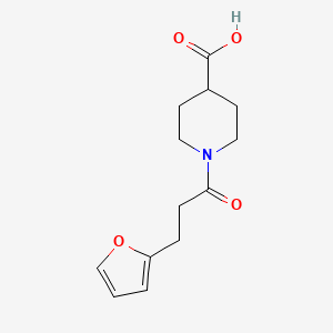 molecular formula C13H17NO4 B7820176 1-[3-(Furan-2-yl)propanoyl]piperidine-4-carboxylic acid 