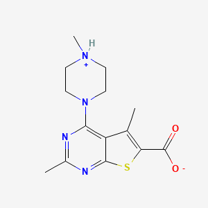 2,5-Dimethyl-4-(4-methylpiperazin-4-ium-1-yl)thieno[2,3-d]pyrimidine-6-carboxylate