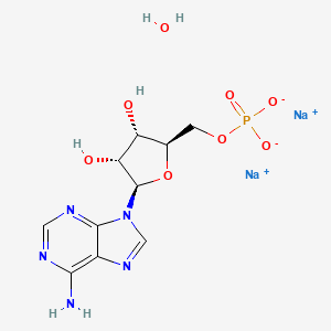 molecular formula C10H14N5Na2O8P B7821239 Sodium ((2R,3S,4R,5R)-5-(6-amino-9H-purin-9-yl)-3,4-dihydroxytetrahydrofuran-2-yl)methyl phosphate hydrate 