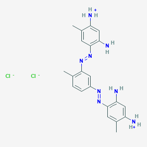 molecular formula C21H26Cl2N8 B7821680 [5-amino-4-[[3-[(2-amino-4-azaniumyl-5-methylphenyl)diazenyl]-4-methylphenyl]diazenyl]-2-methylphenyl]azanium;dichloride 