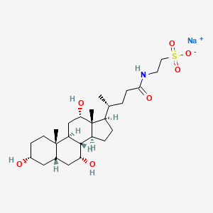 molecular formula C26H44NNaO7S B7822133 sodium;2-[[(4R)-4-[(3R,5S,7R,8R,9S,10S,12S,13R,14S,17R)-3,7,12-trihydroxy-10,13-dimethyl-2,3,4,5,6,7,8,9,11,12,14,15,16,17-tetradecahydro-1H-cyclopenta[a]phenanthren-17-yl]pentanoyl]amino]ethanesulfonate 