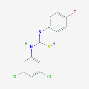 molecular formula C13H9Cl2FN2S B7822240 N-(3,5-dichlorophenyl)-N'-(4-fluorophenyl)carbamimidothioic acid 