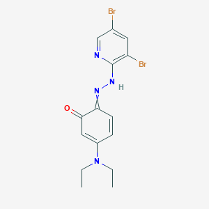 molecular formula C15H16Br2N4O B078223 2-(3,5-二溴-2-吡啶偶氮)-5-(二乙氨基)-苯酚 CAS No. 14337-54-3