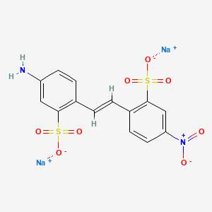 molecular formula C14H10N2Na2O8S2 B7822455 disodium;5-amino-2-[(E)-2-(4-nitro-2-sulfonatophenyl)ethenyl]benzenesulfonate 