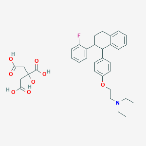 molecular formula C34H40FNO8 B078226 2-(p-(2-(o-Fluorophenyl)-1,2,3,4-tetrahydro-1-naphthyl)phenoxy)triethylamine citrate CAS No. 13754-17-1