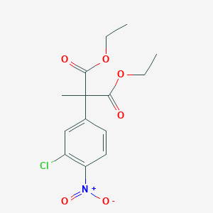 molecular formula C14H16ClNO6 B7823512 Propanedioic acid, 2-(3-chloro-4-nitrophenyl)-2-methyl-, 1,3-diethyl ester 