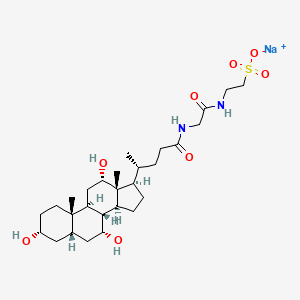 molecular formula C28H47N2NaO8S B7823724 sodium;2-[[2-[[(4R)-4-[(3R,5S,7R,8R,9S,10S,12S,13R,14S,17R)-3,7,12-trihydroxy-10,13-dimethyl-2,3,4,5,6,7,8,9,11,12,14,15,16,17-tetradecahydro-1H-cyclopenta[a]phenanthren-17-yl]pentanoyl]amino]acetyl]amino]ethanesulfonate 