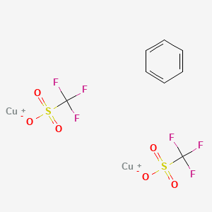 molecular formula C8H6Cu2F6O6S2 B7823727 Trifluoromethanesulfonic acid copper(I) salt benzene complex 