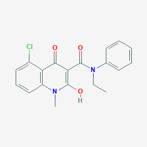 molecular formula C19H17ClN2O3 B7823949 5-chloro-N-ethyl-2-hydroxy-1-methyl-4-oxo-N-phenylquinoline-3-carboxamide 