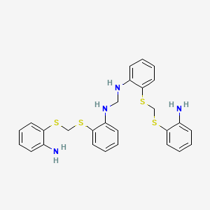 molecular formula C27H28N4S4 B7824336 Bis(2-(o-aminophenylthiomethylthio)anilino)methane CAS No. 68758-72-5