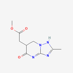 molecular formula C9H12N4O3 B7824621 methyl 2-(2-methyl-5-oxo-6,7-dihydro-1H-[1,2,4]triazolo[1,5-a]pyrimidin-6-yl)acetate 