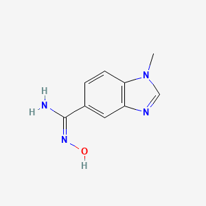 molecular formula C9H10N4O B7824744 N'-hydroxy-1-methylbenzimidazole-5-carboximidamide 