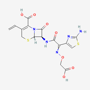 (6R,7R)-7-[[2-(2-amino-4-thiazolyl)-2-(carboxymethoxyimino)-1-oxoethyl]amino]-3-ethenyl-8-oxo-5-thia-1-azabicyclo[4.2.0]oct-2-ene-2-carboxylic acid
