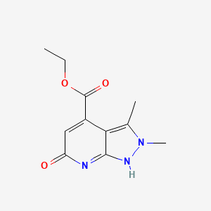 molecular formula C11H13N3O3 B7825137 ethyl 2,3-dimethyl-6-oxo-1H-pyrazolo[3,4-b]pyridine-4-carboxylate 