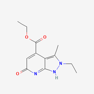 molecular formula C12H15N3O3 B7825145 ethyl 2-ethyl-3-methyl-6-oxo-1H-pyrazolo[3,4-b]pyridine-4-carboxylate 