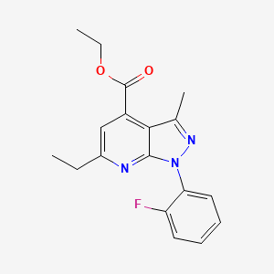 molecular formula C18H18FN3O2 B7825204 ethyl 6-ethyl-1-(2-fluorophenyl)-3-methyl-1H-pyrazolo[3,4-b]pyridine-4-carboxylate 