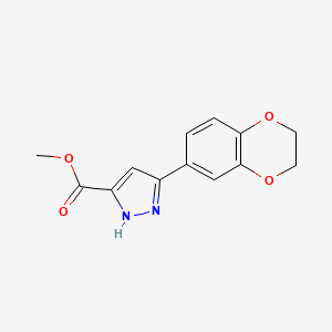 molecular formula C13H12N2O4 B7825263 methyl 3-(2,3-dihydro-1,4-benzodioxin-6-yl)-1H-pyrazole-5-carboxylate CAS No. 1159596-90-3