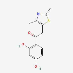molecular formula C13H13NO3S B7825295 Ethanone, 1-(2,4-dihydroxyphenyl)-2-(2,4-dimethyl-5-thiazolyl)- CAS No. 61928-46-9