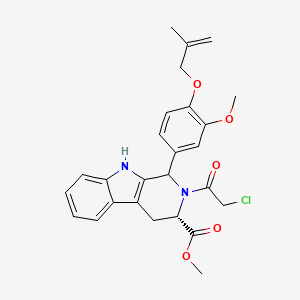 molecular formula C26H27ClN2O5 B7825372 methyl (3S)-2-(chloroacetyl)-1-{3-methoxy-4-[(2-methylprop-2-en-1-yl)oxy]phenyl}-2,3,4,9-tetrahydro-1H-beta-carboline-3-carboxylate 