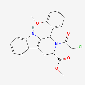 molecular formula C22H21ClN2O4 B7825384 methyl (3S)-2-(chloroacetyl)-1-(2-methoxyphenyl)-2,3,4,9-tetrahydro-1H-beta-carboline-3-carboxylate 