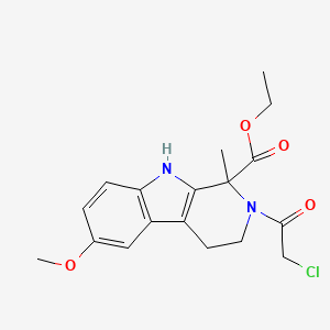 molecular formula C18H21ClN2O4 B7825410 ethyl 2-(chloroacetyl)-6-methoxy-1-methyl-2,3,4,9-tetrahydro-1H-beta-carboline-1-carboxylate 