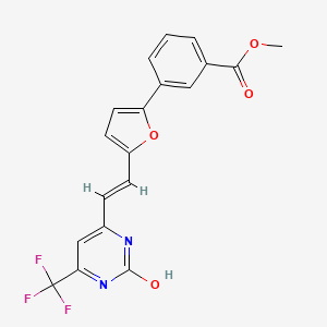 molecular formula C19H13F3N2O4 B7825892 methyl 3-[5-[(E)-2-[2-hydroxy-6-(trifluoromethyl)pyrimidin-4-yl]ethenyl]furan-2-yl]benzoate 