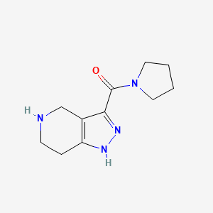 molecular formula C11H16N4O B7826515 pyrrolidin-1-yl(4,5,6,7-tetrahydro-1H-pyrazolo[4,3-c]pyridin-3-yl)methanone 