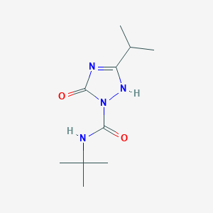 molecular formula C10H18N4O2 B7827120 N-tert-butyl-3-oxo-5-propan-2-yl-1H-1,2,4-triazole-2-carboxamide 