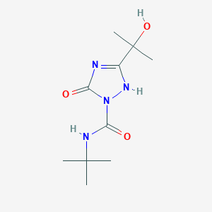molecular formula C10H18N4O3 B7827126 N-tert-butyl-5-(2-hydroxypropan-2-yl)-3-oxo-1H-1,2,4-triazole-2-carboxamide 