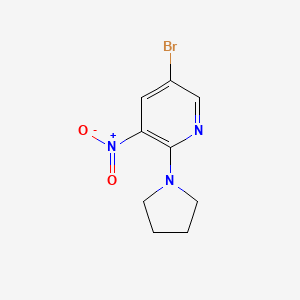 molecular formula C9H10BrN3O2 B7827492 4-(5-Bromo-3-nitropyridin-2-yl)pyrrolidine 