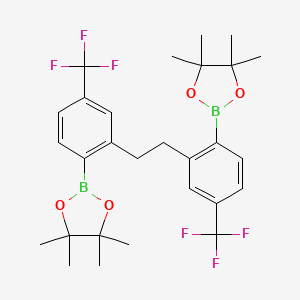 4,4,5,5-Tetramethyl-2-[2-[2-[2-(4,4,5,5-tetramethyl-1,3,2-dioxaborolan-2-yl)-5-(trifluoromethyl)phenyl]ethyl]-4-(trifluoromethyl)phenyl]-1,3,2-dioxaborolane