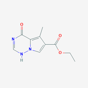 molecular formula C10H11N3O3 B7827555 ethyl 5-methyl-4-oxo-1H-pyrrolo[2,1-f][1,2,4]triazine-6-carboxylate 