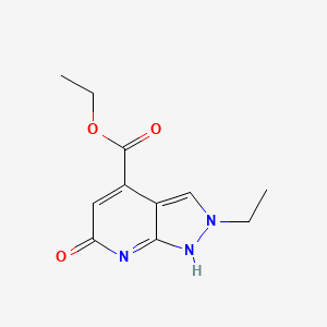 molecular formula C11H13N3O3 B7827581 ethyl 2-ethyl-6-oxo-1H-pyrazolo[3,4-b]pyridine-4-carboxylate 