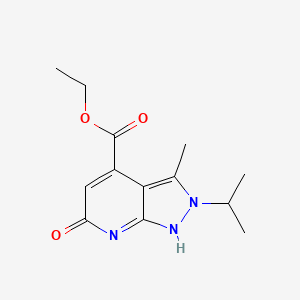 molecular formula C13H17N3O3 B7827586 ethyl 3-methyl-6-oxo-2-propan-2-yl-1H-pyrazolo[3,4-b]pyridine-4-carboxylate 