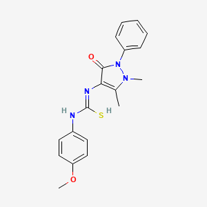 molecular formula C19H20N4O2S B7827715 N'-(1,5-dimethyl-3-oxo-2-phenylpyrazol-4-yl)-N-(4-methoxyphenyl)carbamimidothioic acid 