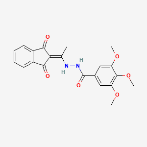 molecular formula C21H20N2O6 B7827750 N'-[1-(1,3-dioxoinden-2-ylidene)ethyl]-3,4,5-trimethoxybenzohydrazide 
