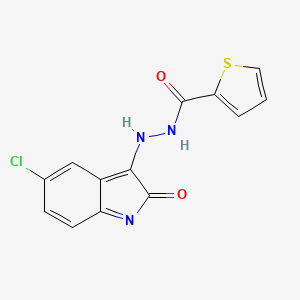 molecular formula C13H8ClN3O2S B7827767 N'-(5-chloro-2-oxoindol-3-yl)thiophene-2-carbohydrazide 