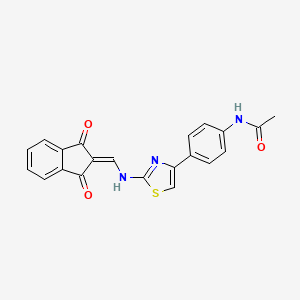 molecular formula C21H15N3O3S B7827784 N-[4-[2-[(1,3-dioxoinden-2-ylidene)methylamino]-1,3-thiazol-4-yl]phenyl]acetamide 