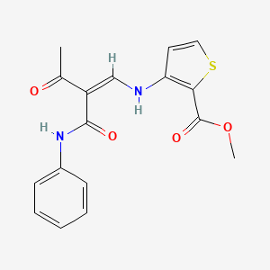 molecular formula C17H16N2O4S B7827884 methyl 3-[[(Z)-3-oxo-2-(phenylcarbamoyl)but-1-enyl]amino]thiophene-2-carboxylate 