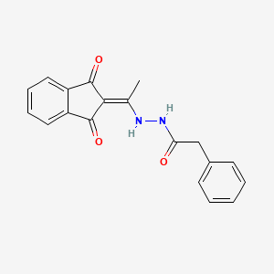molecular formula C19H16N2O3 B7827929 N'-[1-(1,3-dioxoinden-2-ylidene)ethyl]-2-phenylacetohydrazide 