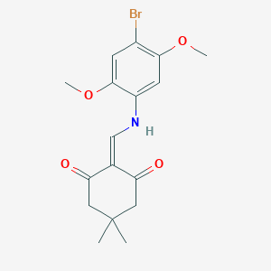 molecular formula C17H20BrNO4 B7828023 2-[(4-bromo-2,5-dimethoxyanilino)methylidene]-5,5-dimethylcyclohexane-1,3-dione 