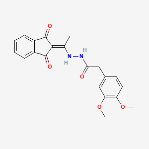 molecular formula C21H20N2O5 B7828086 2-(3,4-dimethoxyphenyl)-N'-[1-(1,3-dioxoinden-2-ylidene)ethyl]acetohydrazide 