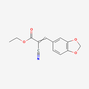 molecular formula C13H11NO4 B7828096 ethyl 3-(1,3-benzodioxol-5-yl)-2-cyanoacrylate 