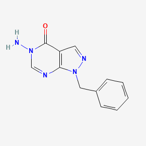 molecular formula C12H11N5O B7828141 5-amino-1-benzyl-1H,4H,5H-pyrazolo[3,4-d]pyrimidin-4-one 
