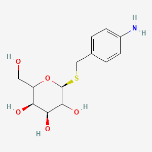 molecular formula C13H19NO5S B7828732 (2S,4S,5R)-2-[(4-aminophenyl)methylsulfanyl]-6-(hydroxymethyl)oxane-3,4,5-triol 