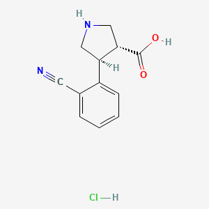 B7828819 trans-4-(2-Cyanophenyl)pyrrolidine-3-carboxylic acid hydrochloride CAS No. 1632286-12-4