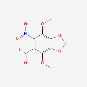 molecular formula C10H9NO7 B7828943 4,7-Dimethoxy-6-nitro-2H-1,3-benzodioxole-5-carbaldehyde 
