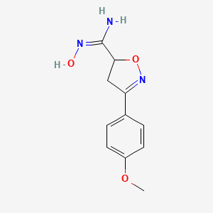molecular formula C11H13N3O3 B7828994 N'-hydroxy-3-(4-methoxyphenyl)-4,5-dihydro-1,2-oxazole-5-carboximidamide 