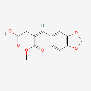 molecular formula C13H12O6 B7829162 (3Z)-4-(1,3-benzodioxol-5-yl)-3-(methoxycarbonyl)but-3-enoic acid CAS No. 84736-28-7