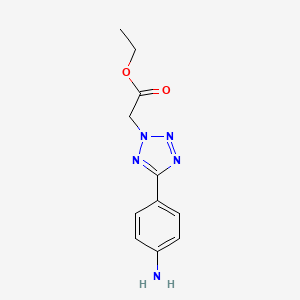 molecular formula C11H13N5O2 B7829332 Ethyl 2-[5-(4-aminophenyl)-2H-1,2,3,4-tetrazol-2-yl]acetate 